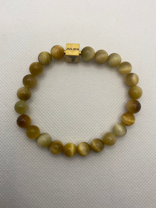 8MM Gold Tigers Eye Beads Bracelet