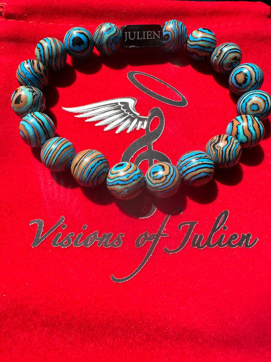 10MM Blue Calsilica Gemstone Bracelet