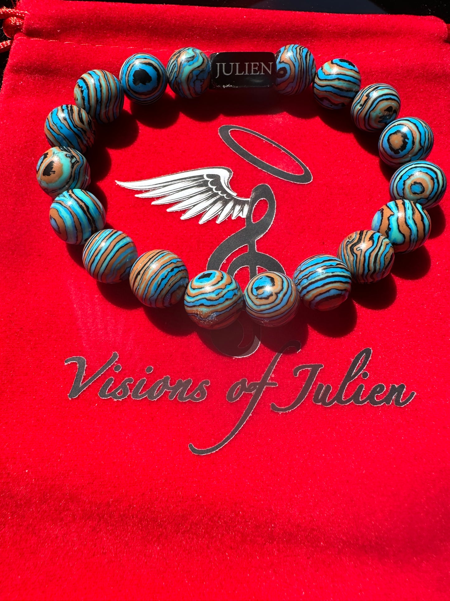 10MM Blue Calsilica Gemstone Bracelet