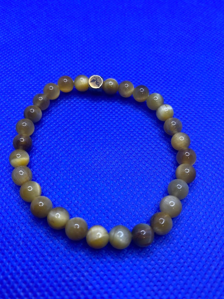 8MM Gold Tigers Eye Beads Bracelet