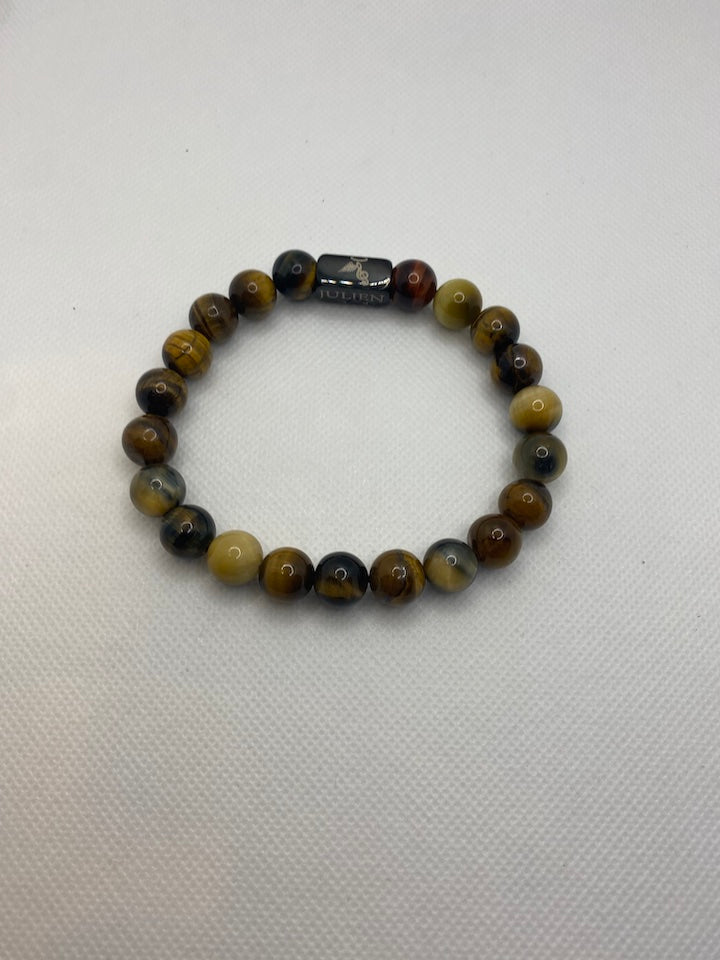 10mm Blue and Gold Tigers Eye Beads Bracelet